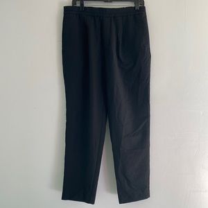 Zara Black Lightweight Textured Drawstring Waist Pull On Trouser Pants Size Medi